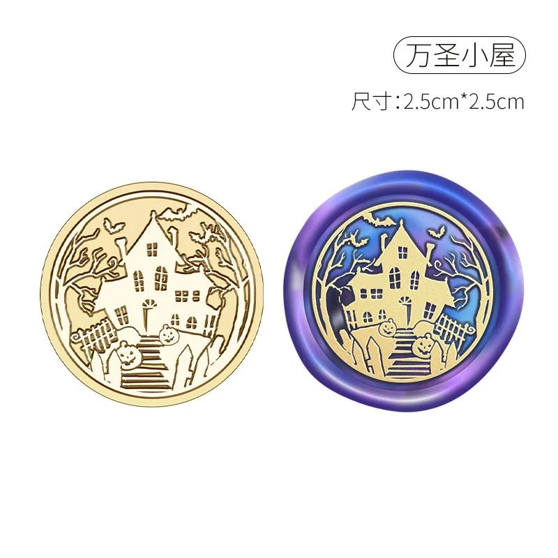 Halloween Stempel Kupferkopf Wachssiegel Personalisierter Hochzeitsstempel Versiegelungswerkzeug Brief Einladung Dekoration Bastelbedarf HCZ041