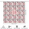 Cute Parfum Pattern Shower Curtain With Monogrammed Initials For Bathroom Decor Pink White Floral Design, Custom Size Available