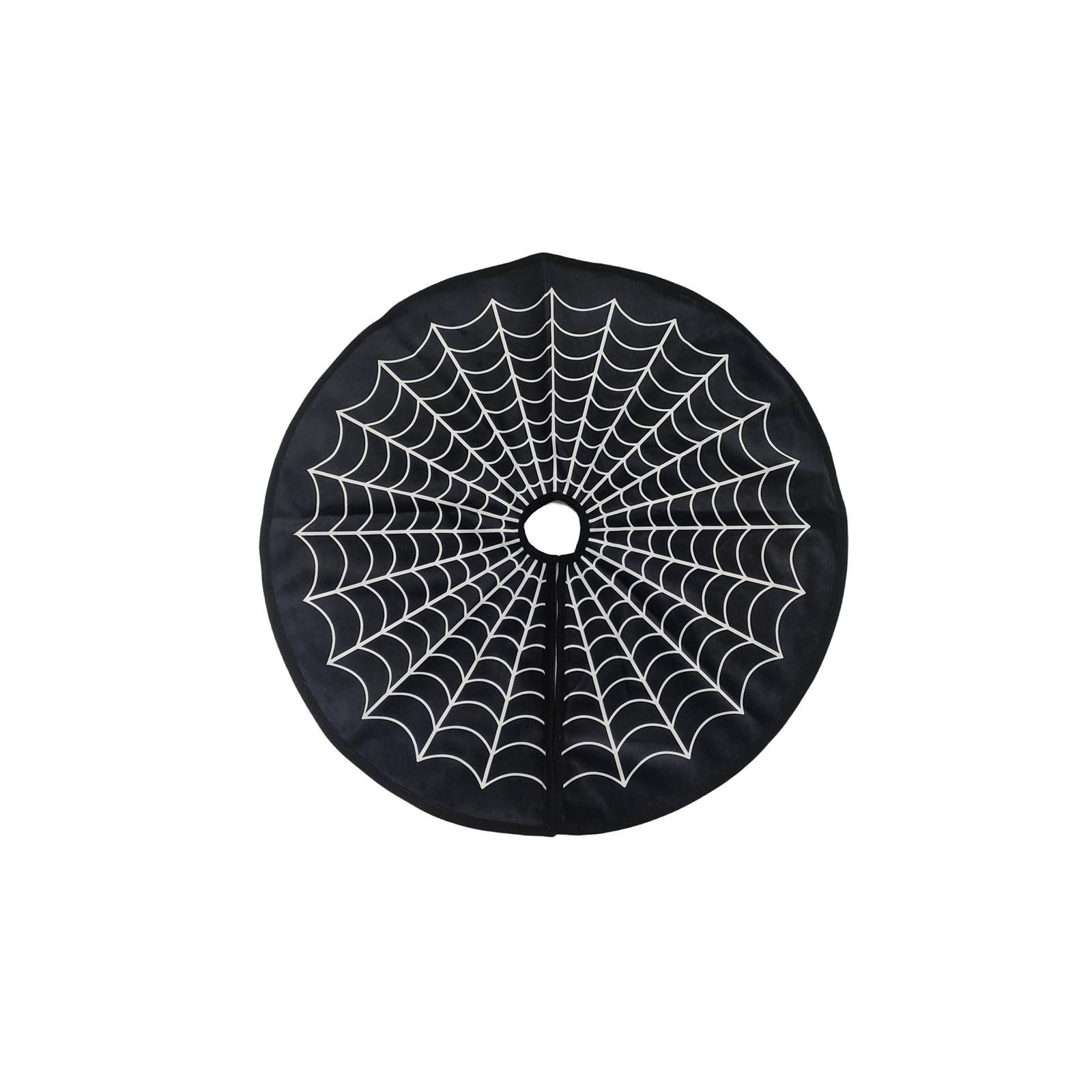 

Halloween White Spiderweb Christmas Tree Skirt Halloween Xmas Party Supplies Festive Atmosphere Tree Matching Decor Ornament One Size