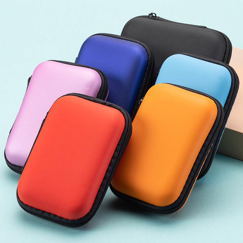 Hard Drive Storage Bag EVA Waterproof Electronics Accessories Organizer Case for SSD USB Cable Headphone Power Bank Multi-Compar