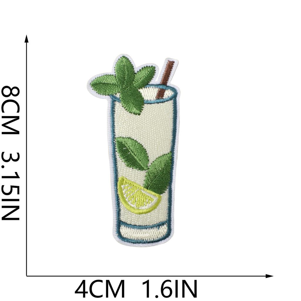 Freshly Squeezed Juice Embroidery Cloth Sticker Bag Decoration Beverage Cup Computer Embroidery Label Ironing Lemonade Patch Sticker