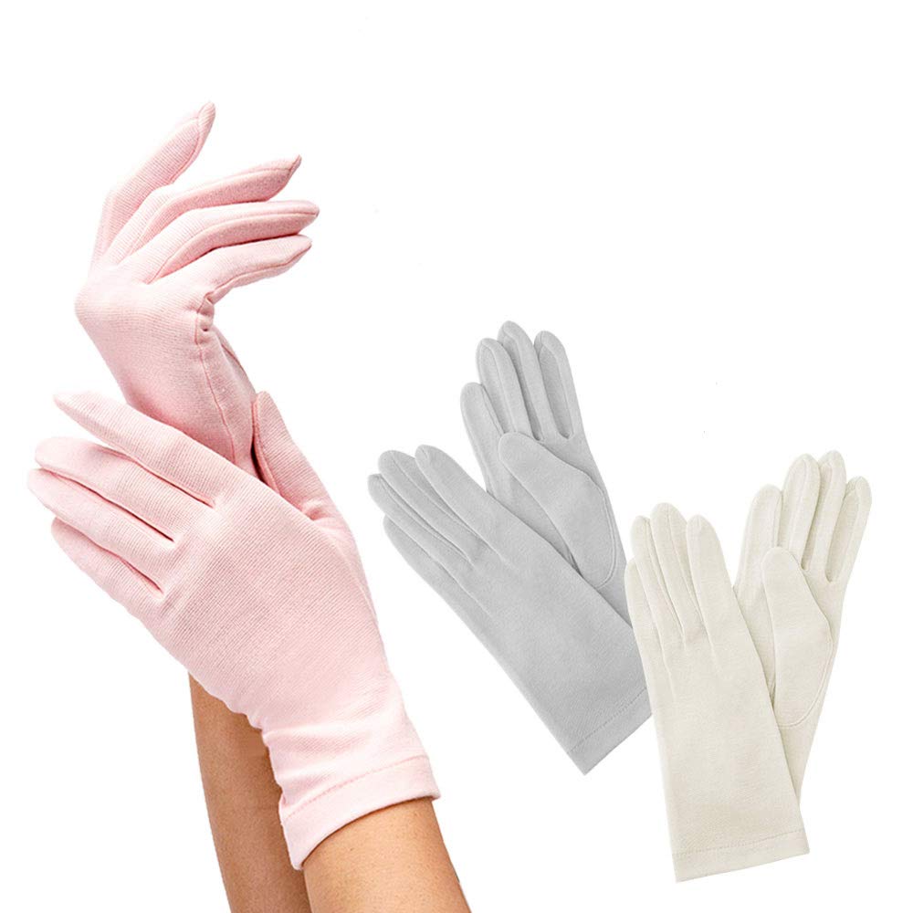 

Moisturizing Gloves for Sleeping Thin Silk Gloves for Hand and Protection for Made in Gray G12-0071_GY Silk-Lined Warm, Care, Skincare, серый