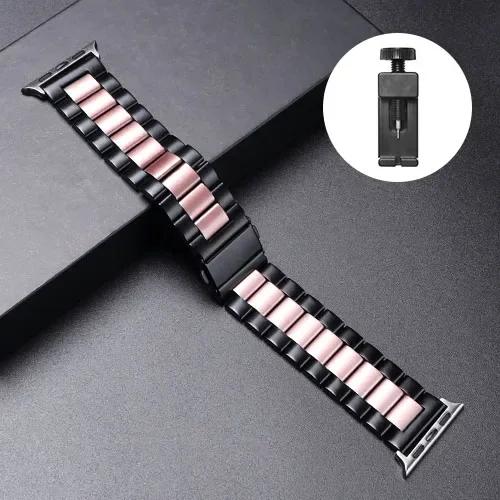 Stainless Steel Strap For Apple Watch Ultra 2 49 45 41 40 46 38 42 44mm Metal Band Bracelet For iWatch Series 10 9 8 7 6 5 4