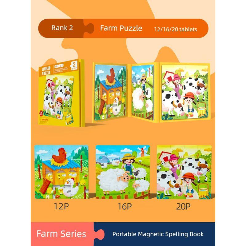 

Детский магнитный пазл Продвинутые развивающие игрушки для детей от 3 до 6 лет Малыш 2 мальчика 4 девочки 6 лет Магнитная игрушка Подарок Level 2 Farm Theme [Three-in-One Magnetic Book]]