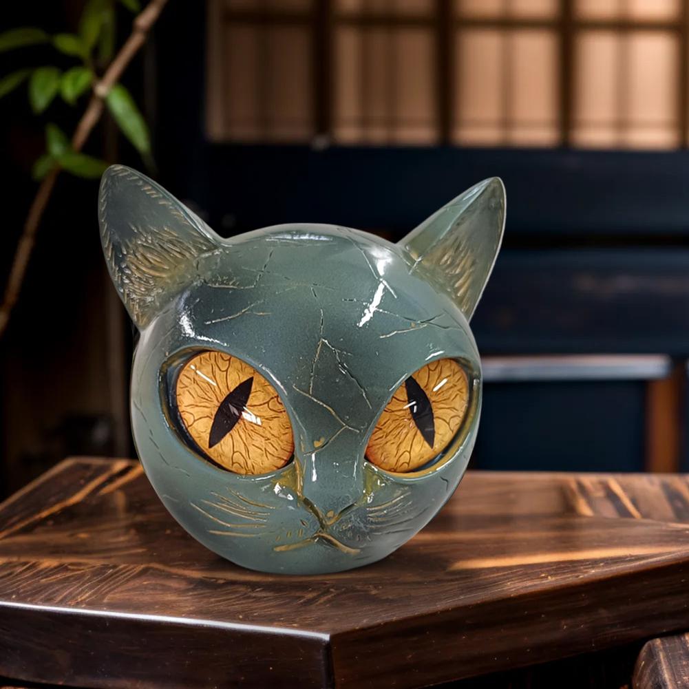 Kitten Sculpture Decorative Cat Figurine for Keepsake Gift Office Desk Decor