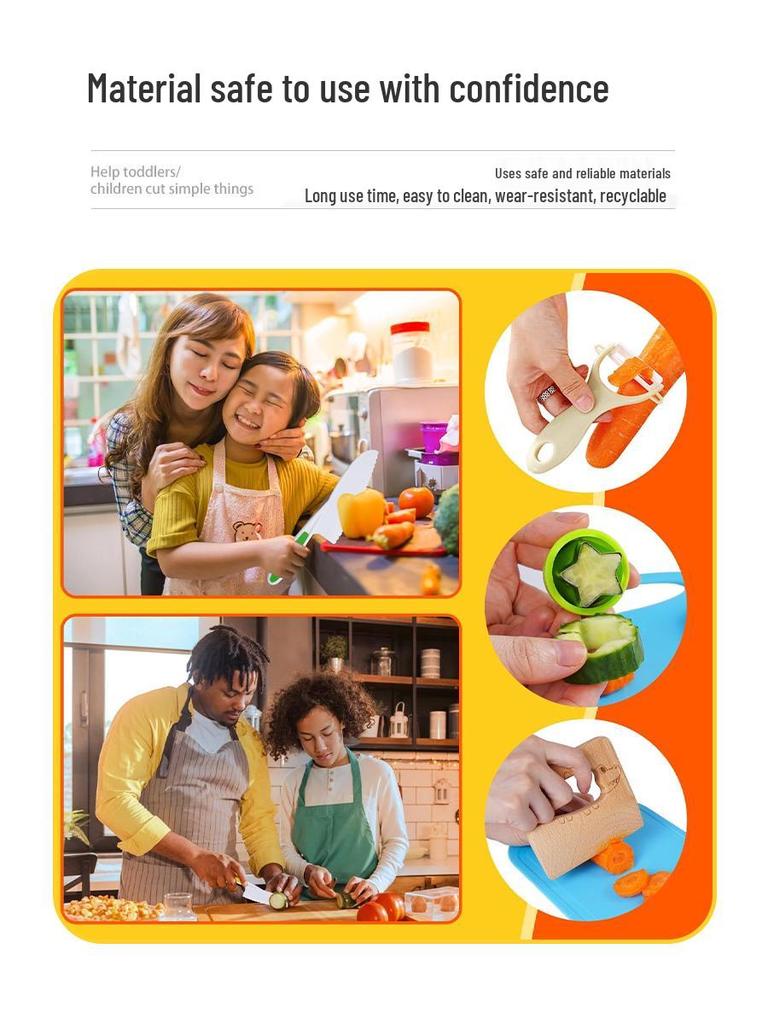 Children's Safety Knife & Cutting Board Set for Early Education