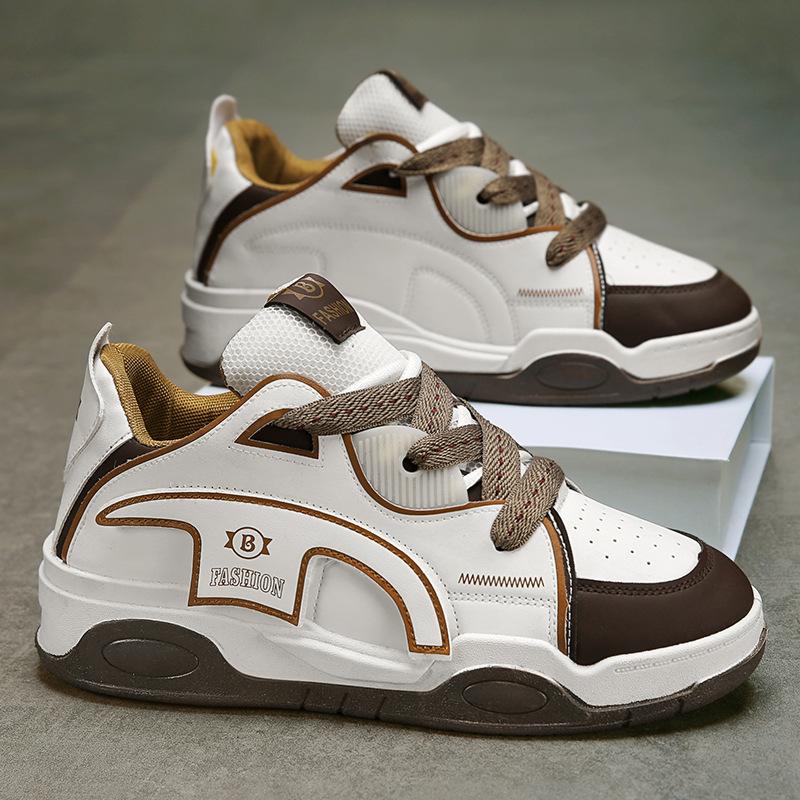 

Hong Kong style niche men s shoes ins tide 2024 summer new super fire versatile thick sole heightening couple casual board shoes 44 хакі