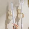No-Drill Mop Holder Bathroom Mop Hook Suction Cup Wall Mount Broom Holder Wall-Mounted Mop Rack Strong-Hold Mop Stand