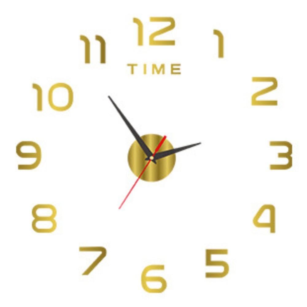 Modern Design Home Wall Clock Frameless Mirror Stickers DIY Quartz Clocks Wall Decoration Acrylic Night light Arrows Decal (Gold,40cm) золотой