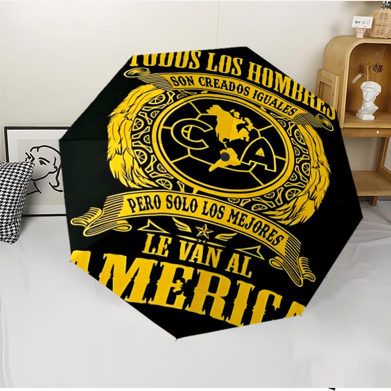 Club América Fashionable Automatic Opening/Closing Folding Umbrella. Portable and Foldable, Ideal for Gift, Travel, and Daily Use.