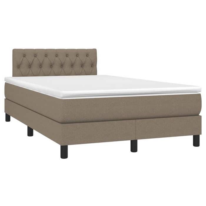Maison Exclusive - Sommier à lattes de lit avec matelas LED Taupe 120x200 cm Tissu