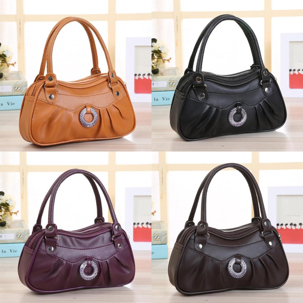Elegant Pure Color Handbag For Women With Soft Pu Leather And Classic Design