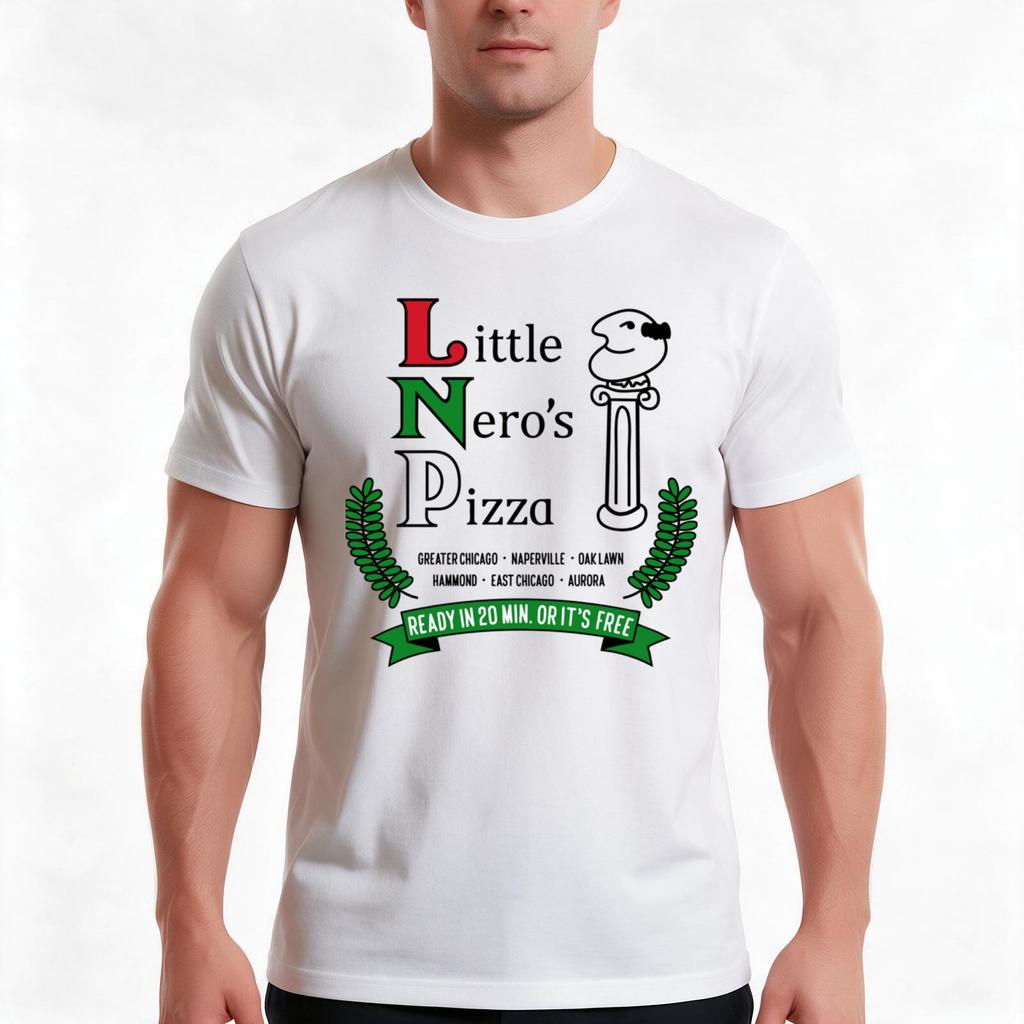 Little Neros Pizza Tshirt Summer Casual Cotton Tee Oversized Streetwear Tops Vintage Graphic Print Loose Fit Short Sleeve