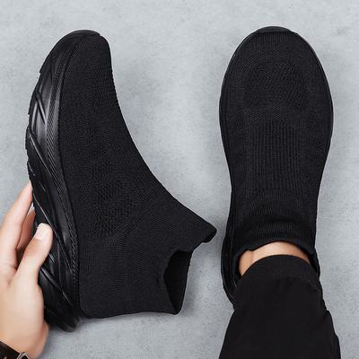 Women's Shoes 2024 New Casual Sports Shoes Running Soft-soled Lazy Shoes Korean Version Trend Flying Weaving One-pedal Couple Shoes