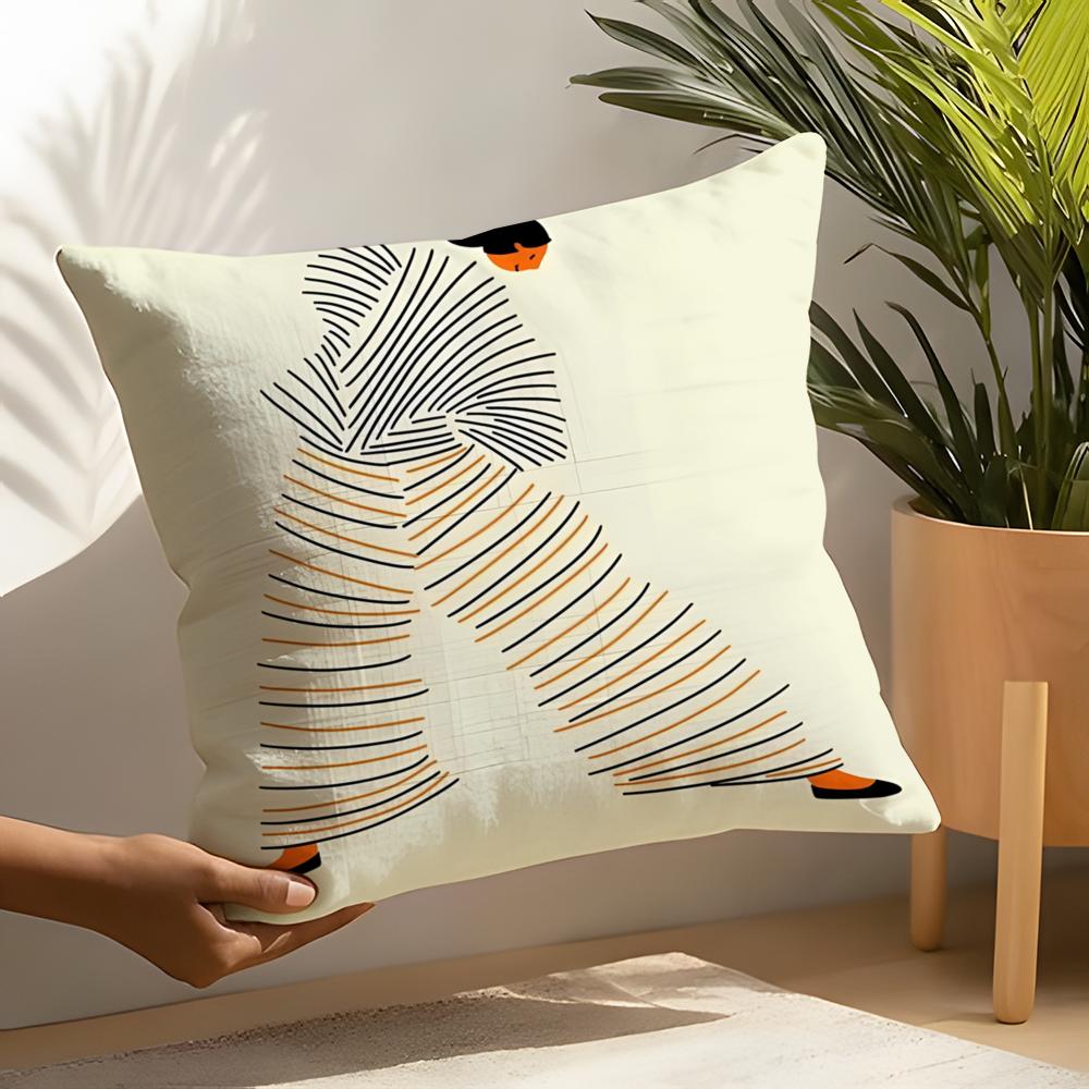 Abstract Figure Lines Girl Sofia Pillow Case Linen Cushion Covers For Decorative Sofa Home Pillows Case Car Chair Pillows Cases