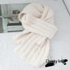 Korean-Style Cozy Knit Scarf- Solid, No Tassels, Autumn/Winter