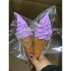 Plastikowy Model Symulujący Jedzenie Dekoracja Rekwizyt Podwójne Kolory DIY Lody Sztuczny Rożek Waflowy 17cm 6.7cala Pokaz Wideo ASMR