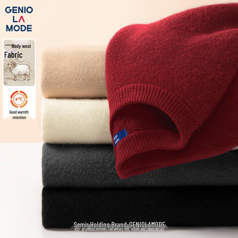 

GENIOLAMODE Men s Winter Round Neck Warm Sweater 2XL
