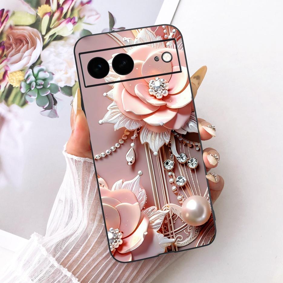For Google Pixel 7A Case Pixel7 Pro Luxury Flower Butterfly Painted Cover Soft Silicone Case For Google Pixel 7 Pro Pixel7A Bags