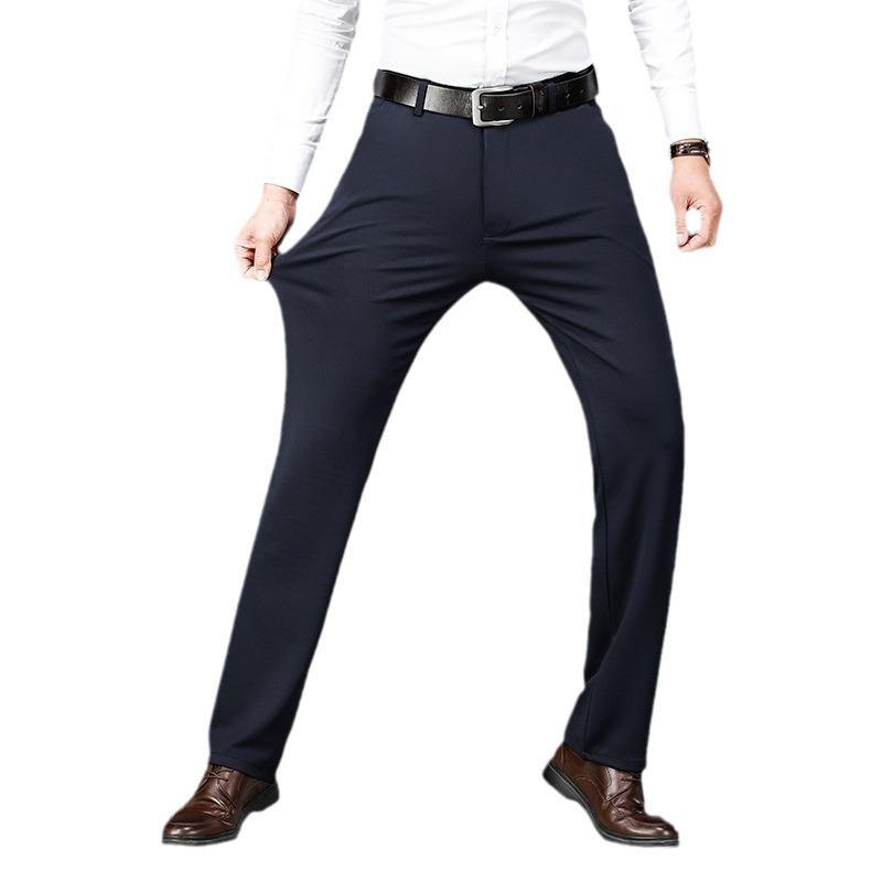 Men's Summer Thin Fashion Business Casual Suit Pants Long Pants Men's Elastic Straight Sleeve Formal Pants