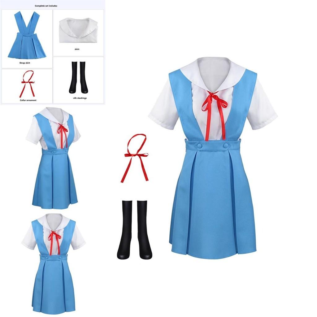 Gk-o Anime Ayanami Rei Asuka Langley Sohryu School Uniform Cosplay Costume Polyester Material Authentic To Character Look