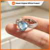 925 Sterling Silver Rings For Women Geometric Fine Jewelry Finger Adjustable Retro Black Heart Ring For Party Birthday Gift
