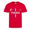 Children's Football Jersey - NPZ - Paris Spirit N°7 - Red - Breathable - Short Sleeves