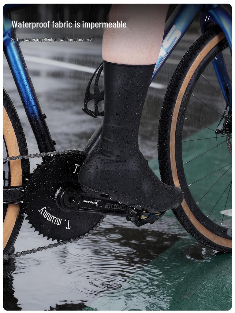Lock Silicone Windproof Cycling Shoe Covers, Size 41-43, Non-slip & Warm.
