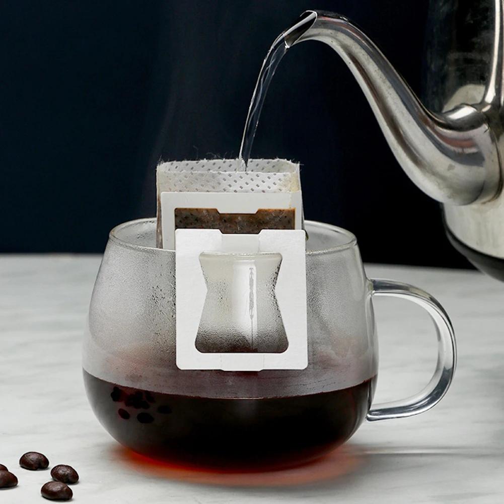 50pcs Coffee Filter Paper Bags Disposable Drip Coffee Bags Portafilter Hanging Ear Espresso Coffee Accessories Tea Tools