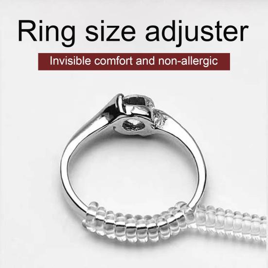 5Pcs/Set Ring Size Adjuster Invisible Soft Texture Comfortable Wearing Jewelry Guard Spiral Silicone Tightener for Loose Rings