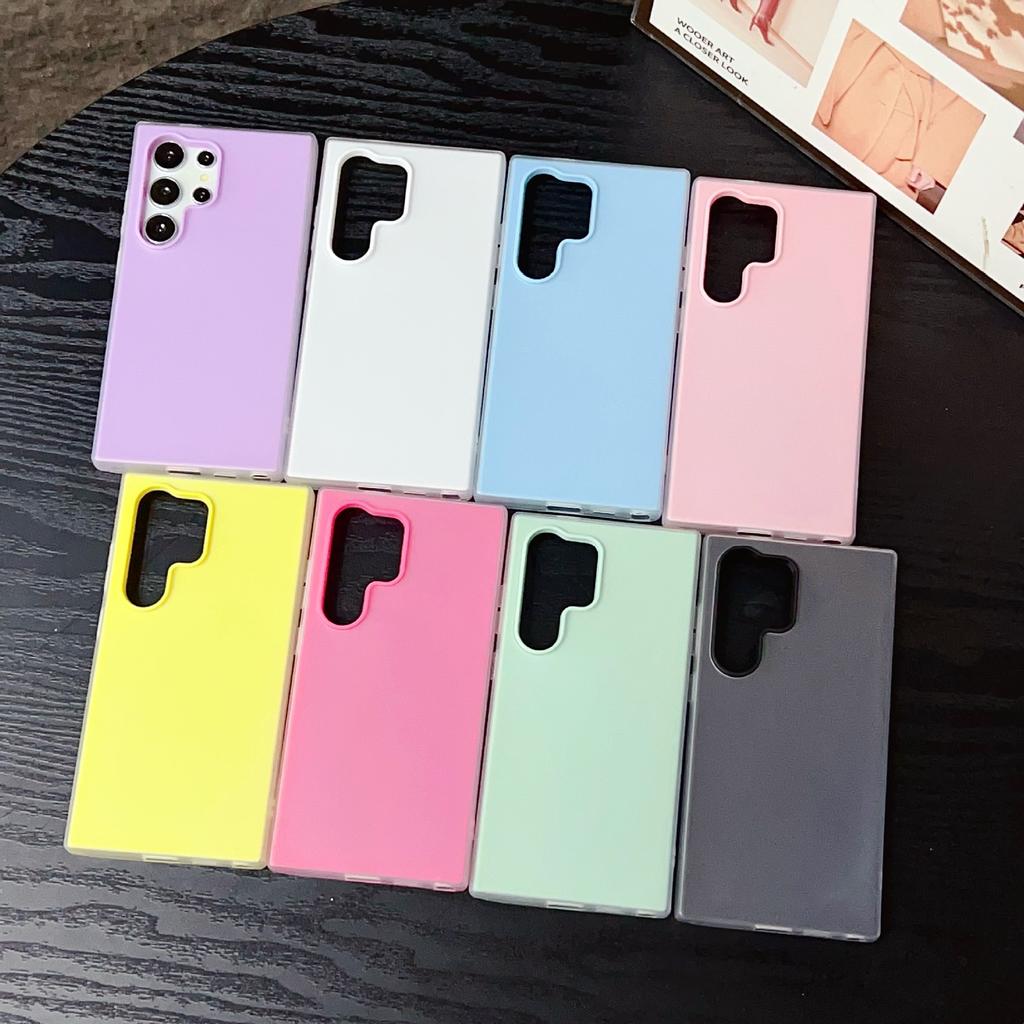 Applicable To Samsung S25ultra Mobile Phone Case Jelly Two In One New S23S24 Solid Color Samsung A56A55 Simple