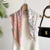 Silk Scarf Small Square Scarf European and American Retro Imitation Silk Scarf Spring and Summer Scarf Cashew Nut New Color Matching Decoration Fashio