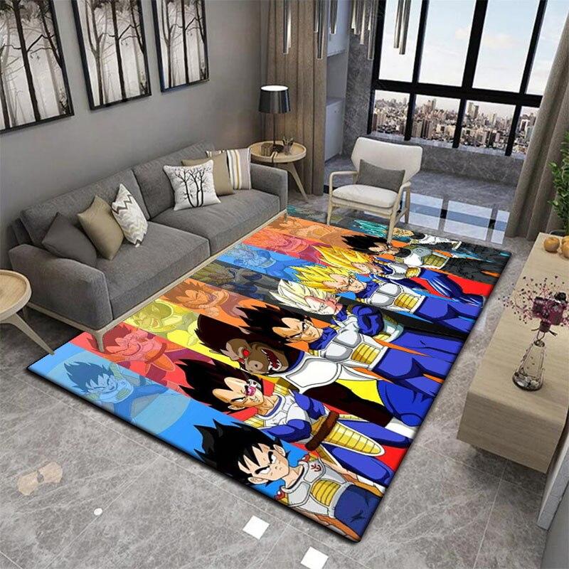Novedosa y suave alfombra cuadrada de dibujos animados japoneses de Son-Goku para sala de estar, felpudo para cocina y baño, alfombra antideslizante multifunción.