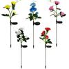 LED Solar Rose Flower Lights: 3, 5, or 6-Head Options for Outdoor Garden and Lawn Decoration