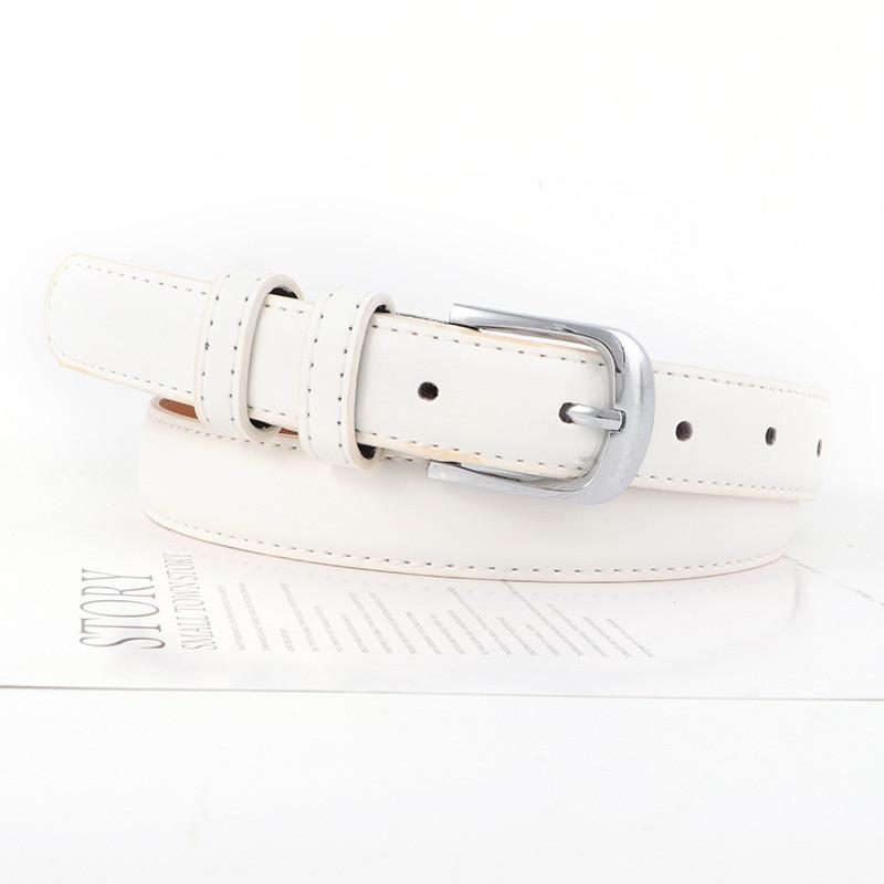 Pu Ladies Leather Belt With Metal Pin Fastener For Office And Daily Outfits