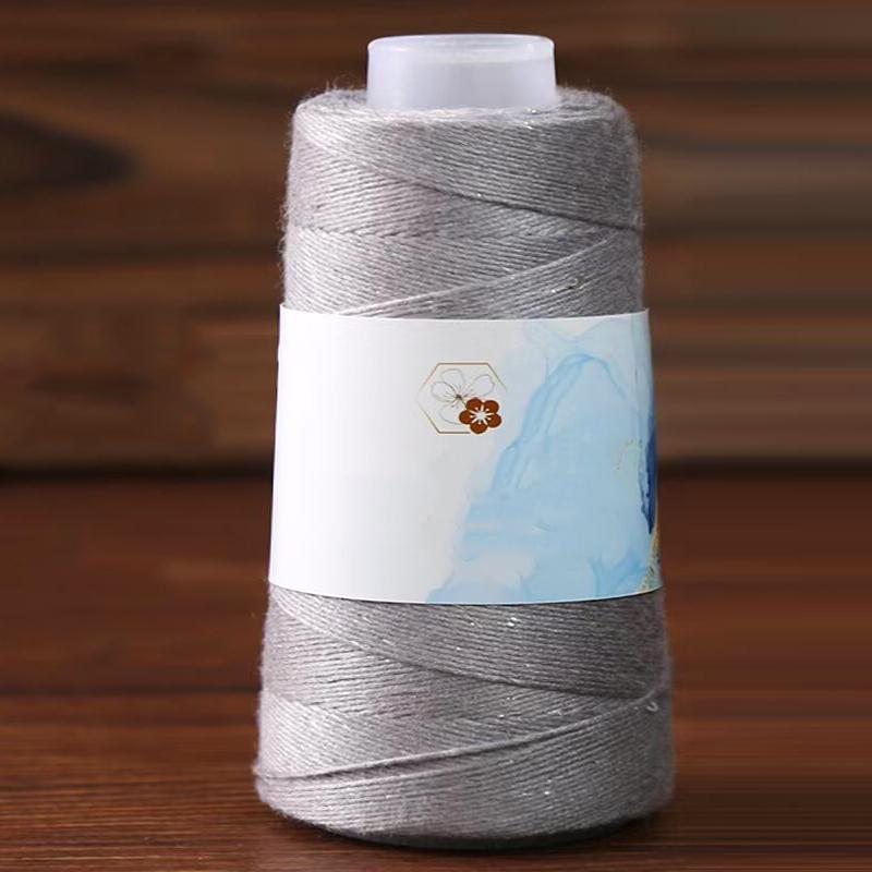 1PC Sequined Yarn Shiny Silk Thread DIY Handmade Silver Thread Yarn Hand Woven Pure Cotton Real Silk Gift Knit