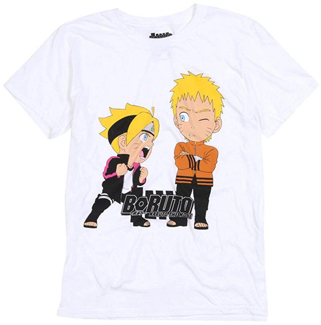 Boruto Naruto The Movie Chibi Characters Adult 100% Cotton T-shirt Mens Tees Top - Action, Adventure Movie M