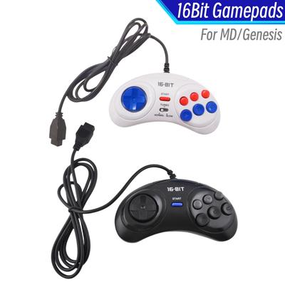 White Black 9 Pin Wired Gamepads for Sega MegaDrive Game Console 16 Bit Controller for Genesis MD Gamepad Handle Support Turbo