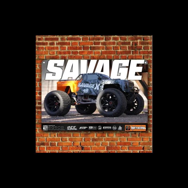 Vintage Metal Poster Tin Sign Plaque  RC Car HPI Savage X Monster Truck  Wall Decor for Home Garage Man Cave Bar