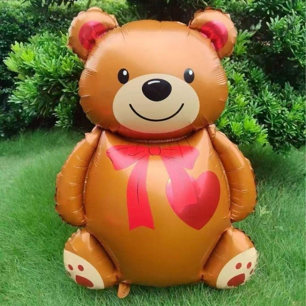 Outdoor Use Love Heart Foil Balloons Matte Finish Golden Assemble Bear Balloon Animal Shaped Giant Size 3D Balloon Shower