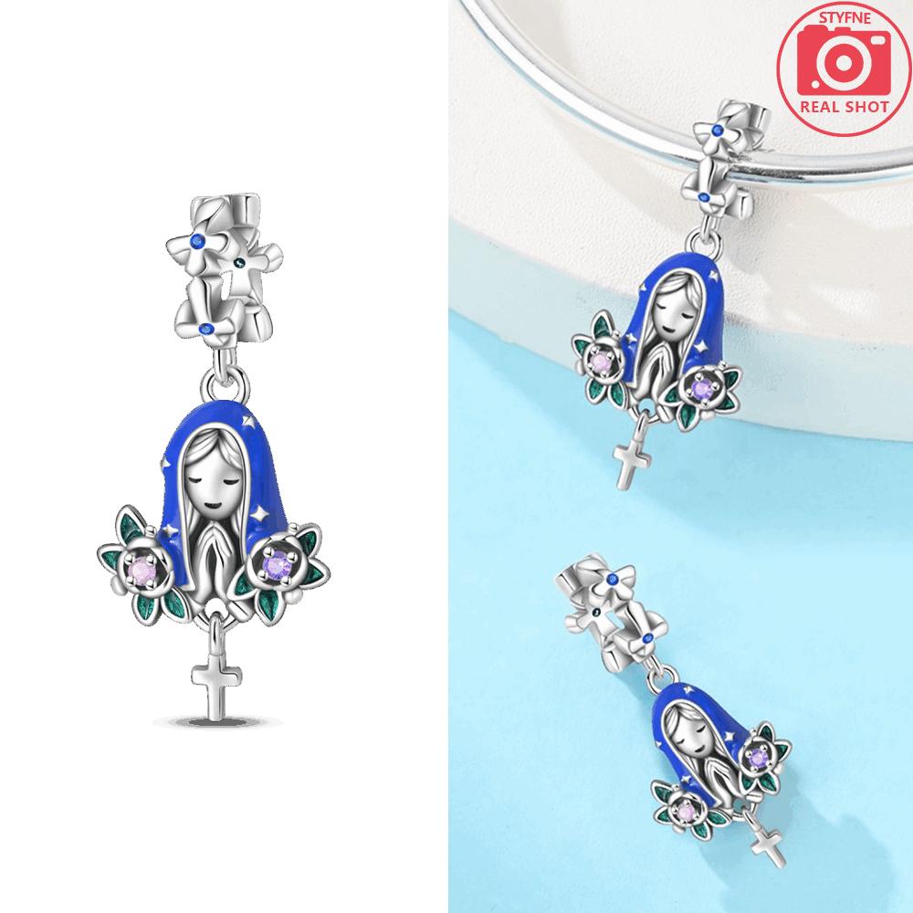 Original Copper Blue Guardian Pendant Demon Eye Skull Prayer Charms Bead Fit Bracelet Women Jewelry Diy Gift Accessory