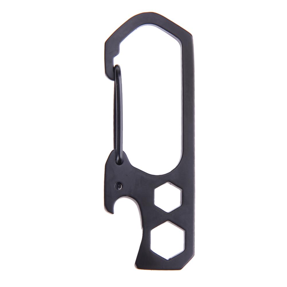 

Keychain Screwdriver Multifunctional Keyring Carabiners Stainless Steel Key Chain Corkscrew Wear-resistant EDC Tool Outdoor Gear чорний