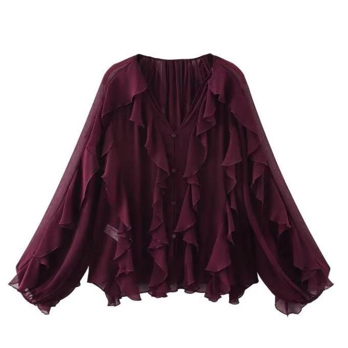 TAOP&ZA Dámská letní temperamentní vrstvená halenka s volánky