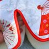 Pet Cheongsam Fan Umbrella Printing Split Hem Disc Buckle Summer Dog Two-legged Cheongsam Clothes for Home Wear