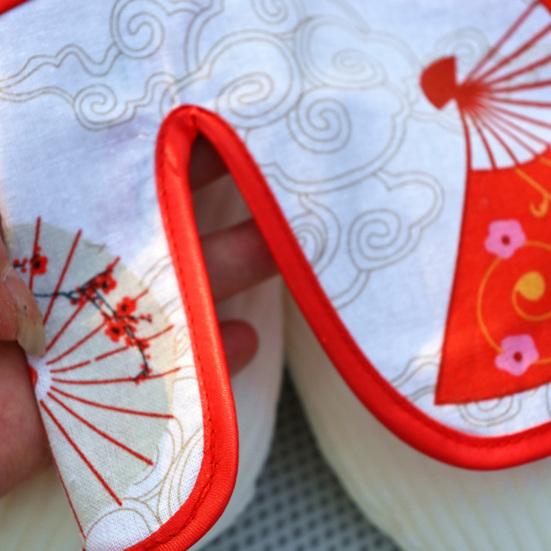 Pet Cheongsam Fan Umbrella Printing Split Hem Disc Buckle Summer Dog Two-legged Cheongsam Clothes for Home Wear