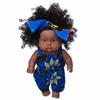 Black  Black Baby Cute Curly Black 8-Inch Vinyl Baby Toy