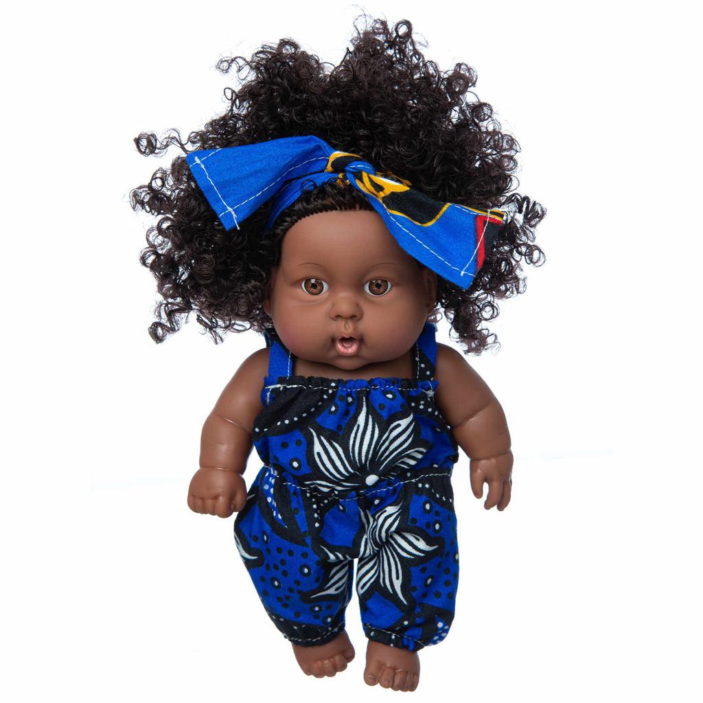 Black Black Baby Cute Curly Black 8-Inch Vinyl Baby Toy