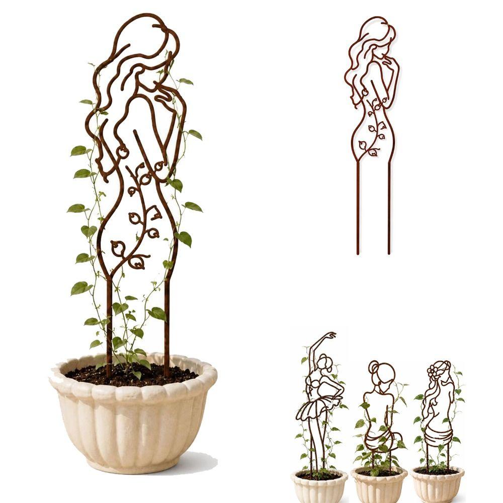 Mädchenförmige Pflanzenstütze Pfahl Ständer Wachstumsstütze Bonsai Fixierstab Blumenstütze