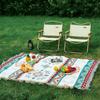 Bohemian Style Cotton Linen Tablecloth Picnic Blanket Outdoor Camping Mat Waterproof Ground Cover