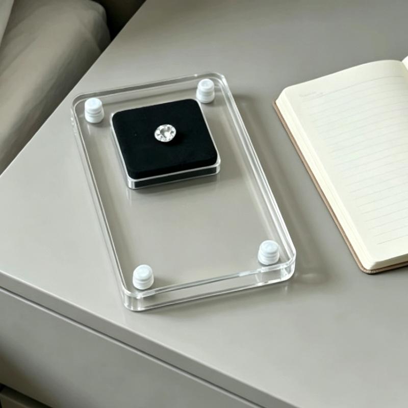 Acrylic Loose Diamond Jewelry Storage Box Standard Gemstone Organizer Gift Packaging Box Gems Zircon Cvd Display Case